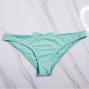 LSPACE By Monica Wise Teal Bikini Bottom Size Large Lined Bow Back Detail